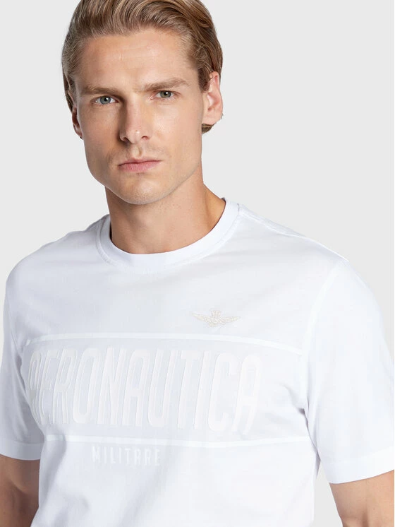 Εξοδος 🔥 Aeronautica Militare Άνδρες T-shirts T-Shirt 222TS2047J550 Λευκό Comfort Fit 😍 4 Εξοδος 🔥 Aeronautica Militare Άνδρες T-shirts T-Shirt 222TS2047J550 Λευκό Comfort Fit 😍 - Image 4