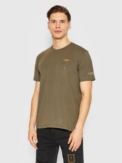 Best Pirce 🔔 Aeronautica Militare Άνδρες T-shirts T-Shirt 221TS1947J507 Πράσινο Regular Fit ✔️