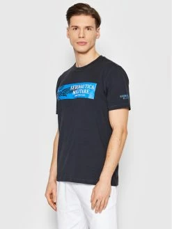 Καλύτερη πώληση 🔔 Aeronautica Militare Άνδρες T-shirts T-Shirt 221TS1944J507 Σκούρο μπλε Regular Fit 🌟