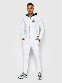 Προώθηση 👏 Aeronautica Militare Άνδρες Σετ Φόρμα 221TF013F421 Λευκό Slim Fit 💯