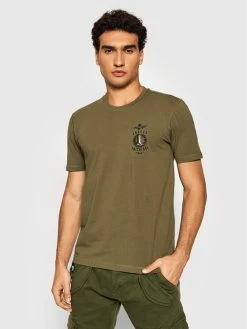 Φτηνός 😍 Aeronautica Militare Άνδρες T-shirts T-Shirt 212TS1893J507 Πράσινο Regular Fit ✔️