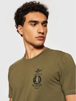 Φτηνός 😍 Aeronautica Militare Άνδρες T-shirts T-Shirt 212TS1893J507 Πράσινο Regular Fit ✔️ -Aeronautica Militare Εκπτώσεις unnamed file 1280