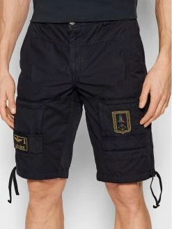 Το φθηνότερο 💯 Aeronautica Militare Άνδρες Υφασμάτινα Σορτς Σορτς υφασμάτινο 221BE041CT1122 Σκούρο μπλε Regular Fit ⭐