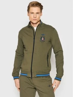 Εξοδος 🌟 Aeronautica Militare Άνδρες Μπλούζες Με Φερμουάρ Μπλούζα 221FE1663F459 Πράσινο Regular Fit 😍