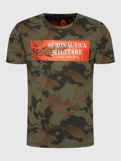 Το φθηνότερο 🔔 Aeronautica Militare Άνδρες T-shirts T-Shirt 221TS1950J535 Πράσινο Regular Fit ⌛