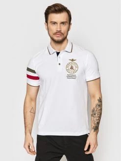 Φτηνός 😍 Aeronautica Militare Άνδρες Μπλούζες Polo Polo 221PO1614J469 Λευκό Slim Fit 🌟