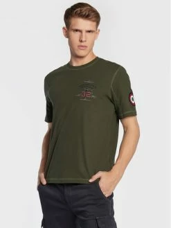 Αγορά 🧨 Aeronautica Militare Άνδρες T-shirts T-Shirt 222TS2007J568 Πράσινο Comfort Fit ✔️