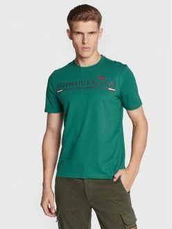 Το φθηνότερο ❤️ Aeronautica Militare Άνδρες T-shirts T-Shirt 222TS1942J538 Πράσινο Regular Fit 🔔