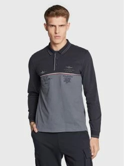 Καλύτερη πώληση ⌛ Aeronautica Militare Άνδρες Μπλούζες Polo Polo 222PO1660J566 Σκούρο μπλε Slim Fit 👏