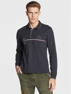 Φτηνός 🌟 Aeronautica Militare Άνδρες Μπλούζες Polo Polo 222PO1660J566 Σκούρο μπλε Slim Fit 🔔