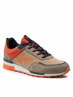 Καλύτερη πώληση ❤️ Aeronautica Militare Άνδρες Ψηλά Αθλητικά Αθλητικά 222SC218CT3004 Καφέ ✔️