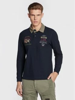 Η καλύτερη συμφωνία 💯 Aeronautica Militare Άνδρες Μπλούζες Polo Polo 222PO1645P306 Σκούρο μπλε Regular Fit 😀