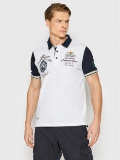 Καλύτερη πώληση ✔️ Aeronautica Militare Άνδρες Μπλούζες Polo Polo 221PO1627P199 Λευκό Regular Fit ❤️