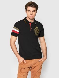 Καλύτερη πώληση ✔️ Aeronautica Militare Άνδρες Μπλούζες Polo Polo 221PO1614J469 Μαύρο Regular Fit ⌛
