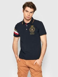 Εξοδος 💯 Aeronautica Militare Άνδρες Μπλούζες Polo Polo 221PO1614J469 Σκούρο μπλε Regular Fit 🔔