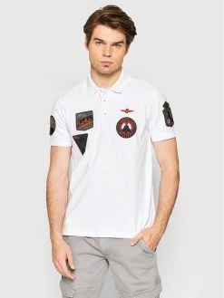ΧΟΝΔΡΙΚΟ ΕΜΠΟΡΙΟ 🎉 Aeronautica Militare Άνδρες Μπλούζες Polo Polo 221PO1602P192 Λευκό Regular Fit ✔️