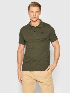 Τοπ 10 🌟 Aeronautica Militare Άνδρες Μπλούζες Polo Polo 221PO1430P178 Πράσινο Slim Fit ❤️