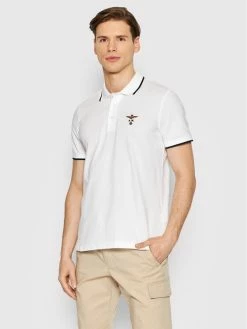 Τοπ 10 😀 Aeronautica Militare Άνδρες Μπλούζες Polo Polo 221PO1308P82 Λευκό Regular Fit 🤩