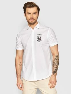 ΧΟΝΔΡΙΚΟ ΕΜΠΟΡΙΟ ❤️ Aeronautica Militare Άνδρες Casual Πουκάμισα Πουκάμισο 221CA1200CT2941 Λευκό Regular Fit ⌛