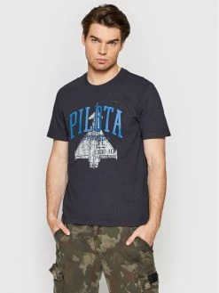 Best Pirce 😍 Aeronautica Militare Άνδρες T-shirts T-Shirt 221TS1960J540 Σκούρο μπλε Regular Fit 🎁