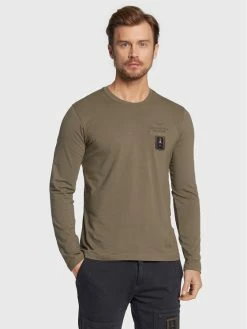 Το φθηνότερο 😀 Aeronautica Militare Άνδρες Μακρυμάνικα Longsleeve 222TS2003J507 Πράσινο Regular Fit 🤩