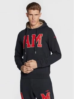 Νέος ✔️ Aeronautica Militare Άνδρες Μπλούζες Χωρίς Φερμουάρ Μπλούζα 222FE1719F480 Σκούρο μπλε Regular Fit ❤️