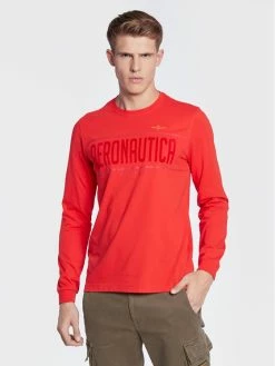 Η καλύτερη συμφωνία 😀 Aeronautica Militare Άνδρες Μακρυμάνικα Longsleeve 222TS1991J550 Κόκκινο Comfort Fit 🛒