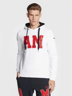 Το φθηνότερο 🥰 Aeronautica Militare Άνδρες Μπλούζες Με Κουκούλα Μπλούζα 222FE1719F480 Λευκό Regular Fit 🔥