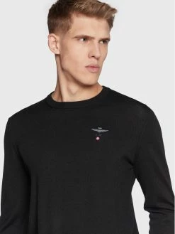 Ολοκαίνουργιο 🥰 Aeronautica Militare Άνδρες Πουλόβερ 222MA1388L415 Μαύρο Regular Fit 🧨 -Aeronautica Militare Εκπτώσεις unnamed file 474