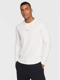 Πολύ καλή προσφορά ❤️ Aeronautica Militare Άνδρες Μακρυμάνικα Longsleeve 222TS1993J578 Λευκό Regular Fit ⭐