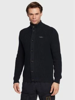 Καλύτερη πώληση ✨ Aeronautica Militare Άνδρες Ζακέτες Ζακέτα 222MA1404L409 Σκούρο μπλε Regular Fit 🌟