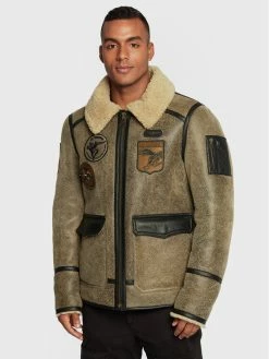 Φτηνός 🎉 Aeronautica Militare Άνδρες Δερμάτινα Μπουφάν Μπουφάν δερμάτινο 222PN1561876 Καφέ Regular Fit 👍