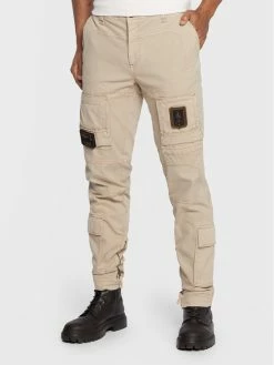 Εξοδος ❤️ Aeronautica Militare Άνδρες Υφασμάτινα Παντελόνια Παντελόνι υφασμάτινο 222PA939CT83 Μπεζ Regular Fit 😍