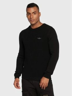 Προϋπολογισμός 🌟 Aeronautica Militare Άνδρες Πουλόβερ 222MA1403L409 Μαύρο Regular Fit 🎉