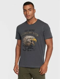 Καλύτερη πώληση 💯 Aeronautica Militare Άνδρες T-shirts T-Shirt 222TS2014J569 Γκρι Regular Fit 😍