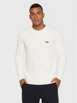 Εξοδος 🎁 Aeronautica Militare Άνδρες Πουλόβερ 222MA1403L409 Λευκό Regular Fit 🥰