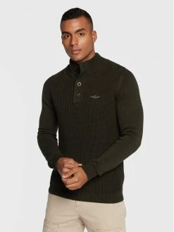 Προϋπολογισμός 🌟 Aeronautica Militare Άνδρες Πουλόβερ 222MA1405L409 Πράσινο Regular Fit 😍